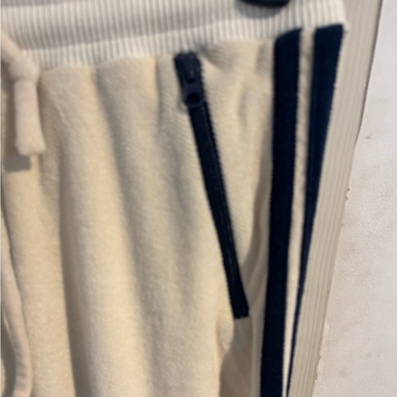 Faherty Richie Jogger Pants CREAM w/ NAVY BLUE Stripes Large - Picture 6 of 14